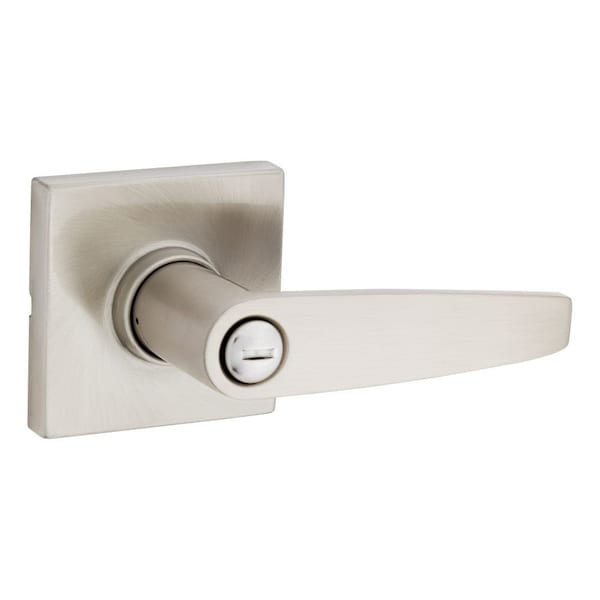 Safelock Winston Lever Square Rose Push Button Privacy Lock, RCAL Latch and RCS Strike Satin Nickel Finish SL4000WISQT-15 - main